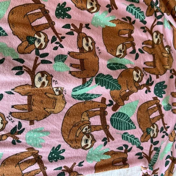 Little Sleepies Pink Sleepy Sloth Bamboo Zippy Pajamas Size 3-6M - Picture 12 of 12